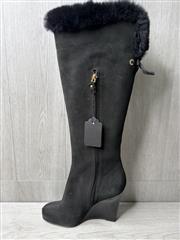 LOUIS VUITTON BLACK SUEDE LEATHER BOOTS | SIZE 9.5 US - 41 EU